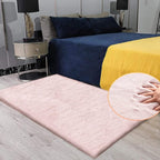 Pink Faux Fluffy Rabbit Fur Rug for Living Room Shag Washable Rug Area Rugs for Bedroom 3x5 Nursery Rugs