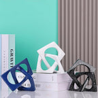 Modern Geometric Sculpture Black Knot Statue Decor, Home Bookcase Centerpiece Jax Decorative, Tabletop Sculpture and Figurines, For Home Decor Accent Cube Ornaments