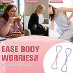 2Pack Figure 8 Resistance Band for Women, Resistance Bands with Handles, Portable 8 Shaped Exercise Band, for Strength Training Yoga Pilates (Pink 15 pounds + Purple 25 pounds)