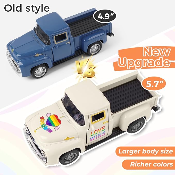 Pride Rainbow Truck Decor, LGBTQ Pride Month Decorations, Tiered Tray Decor, Love is Love Tabletop Centerpiece, Rustic Farmhouse Rainbow Home Kitchen Party Decor