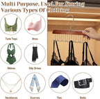 4 PCS Bra Hangers for Closet Organizer, Tank Top Hanger with 32 Hooks Tie Rack Belt Hanger Belts Rack Ties Holder 360° Rotatable Neck Tie Organizer Belt Holder for Ties, Scarves