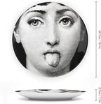 Lina Cavalieri Plate, Wall Decorative Plate, Mysterious Face Plate Wall Hanging Decoration,Including Bracket And Special Spring HooK,style-6,10inch