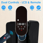 Smart Seated Elliptical Machine with LCD Display, Portable Under Desk Pedal Exerciser with Remote for Home Office Fitness