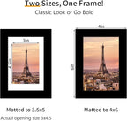 4x6 Picture Frame 3 Pack - Black Poster Frame Display Pictures 3.5x5 with Mat or 4 x 6 Without Mat for Wall Hanging Horizontal and Vertical