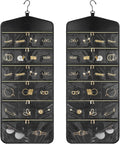 CHICECO Hanging Jewelry Organizer With Zippered Pockets,40 Pockets Travel Jewelry Organizer Storage for Cloest,Wall,Door