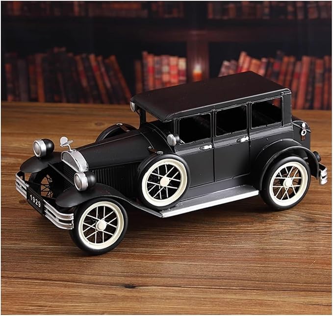 Mini Cars Replica Retro Nostalgic Iron Classic Car Ornaments Home Living Room TV Cabinet Car Model Desktop Decorations Race Car Birthday Party Decorations(Black)