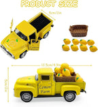 Lemon Truck Decor, Farmhouse Yellow Pickup Truck with Lemons, Tiered Tray Tabletop Decoration, Summer Lemon Kitchen Shelf Decor, Rustic Vintage Home Accent