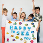 Ocean Theme Fish Classroom Bulletin Board Decorations Tropical Fish Paper Cutouts Under The Sea Bulletin Board Set for Fishing Theme Toddler Kids Birthday Party Classroom Decor