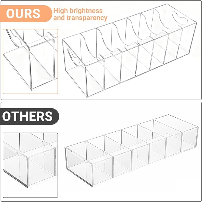 Belt Organizer - 7 Compartment Acrylic Belt Display Case for Closet Ties and Bow Ties