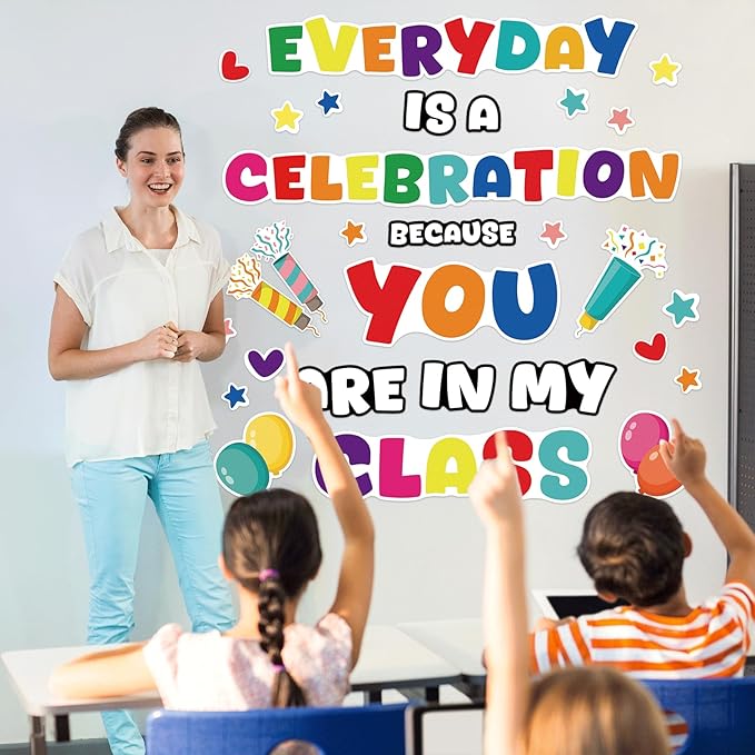 gisgfim Classroom Bulletin Board Decoration Set Wall Door Decor Colorful Classroom Decorations for Kindergarten Preschool Elementary Middle School(Everyday is a Celebration)