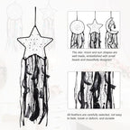 PATIKIL 28" Moon Sun Star Dream Catchers Set, Feather Handmade Dream Catchers Wall Hangings Art Decor for Home Wedding Bedroom Living Room Ornament,Black