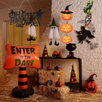 Halloween Front Door Hanger 3Pcs Halloween Wreath Hanging Sign Indoor Outdoor Wall Hanging Decoration
