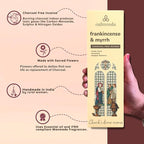 Calmveda Church Frankincense and Myrrh Incense - 80 Sticks, Charcoal Free, Handmade from Upcycled Flowers, Spiritual Healing Incense