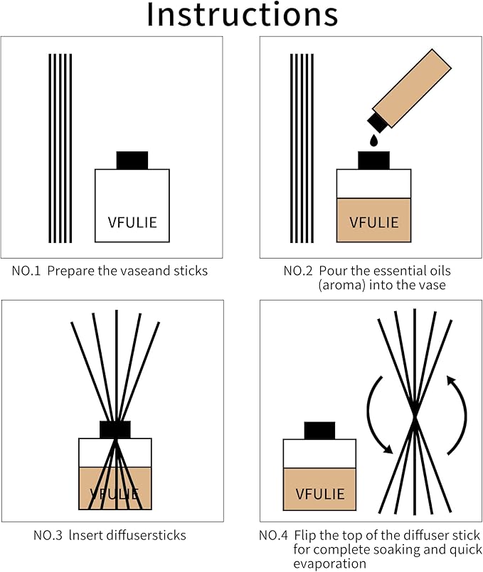 VFULIE 100PCS Reed Diffuser Sticks, 10 Inch Natural Rattan Wood Sticks Essential Oil Aroma Diffuser Sticks Refill Replacement for Aroma Fragrance