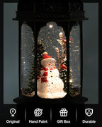 Large Snowman Snow Globe, Cardinal Christmas Tree, Lighted Snow Globes Lantern, Musical&LED Lights, 8 Classic Songs, 6-Hour Timer, Xmas Gifts and Holiday Decoration
