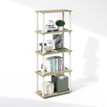 Furinno Turn-N-Tube Book Shelf, 5-Tier Bookshelf, Bookcase with Multipurpose Compact Display Rack, 11.6 x 23.6 x 57.4, for Living Room, Bedroom, Home Office, Sonoma Oak/White