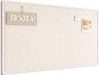 Fluxynara Large Bulletin Board, 59" x 35.4" Cork Board Alternative with 24 Safe Removable Adhesive Tabs, Foldable Felt Pin Board for Home Office, Classroom, Bedroom,Entryway for Walls—Oatmeal