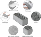 3 Packs Fabric Belt Organizer for Closet and Drawer, Foldable 6 Grids Dresser Drawer Organizers, Belt Tie Holder, Tie Box-Grey
