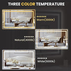 LOAAO 68"x40" LED Bathroom Mirror with Lights, Anti-Fog, Dimmable, Backlit + Front Lit, Lighted Bathroom Vanity Mirror for Wall, Memory Function