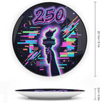 250th Anniversary Decorative Plates 8 Inch Patriotic Decorations Liberty Neon Glitch Commemorative Plates with Stand Memorial Day 4th of July Veterans Day Home & Office