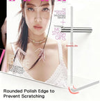 2-Pack 17 Inch Clear Acrylic Magazine Holder, Sleek Wall Mounted Brochure Rack & Floating Bookshelf, Modern Invisible Magazine Display for Office, Waiting Room, Living Room, Fashion Home Decor