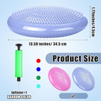 2 Pcs Wiggle Seat Inflated Wobble Cushion Flexible Balance Disc with Air Pump for Core Stability Strengthening Improving Posture Physical Exercise