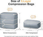 DIMJ Comforter Storage Bag - Large Capacity Ultra Space Saving Self Compression Organize for Duvet, Pillow, Bedding, Blanket Storage Organizer Nylon Compression Bags, Sheet Storage