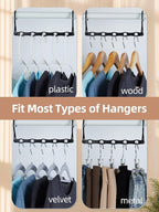 HOUSE DAY Space Saving Hangers Black, 16 Pack, Smart Closet Organizer Space Saver, Sturdy Plastic Clothes Hangers for All Types of Clothes, Closet Organizers and Storage, College Dorm Room Essentials