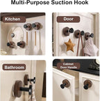 Wreath Hanger for Front Door, 6Pack Suction Cup Hooks for Glass Window/Over Door/Outdoor, Christmas/Thanksgiving/Halloween/July 4th/Easter/Valentine/Fall/Summer/Spring (6 Pack)