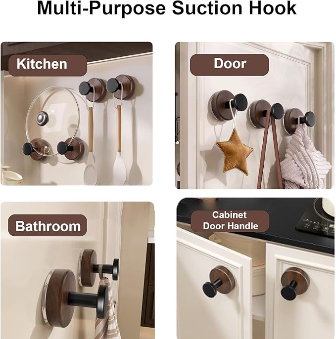 Wreath Hanger for Front Door, 2Pack Suction Cup Hooks for Glass Window/Over Door/Outdoor, Christmas/Thanksgiving/Halloween/July 4th/Easter/Valentine/Fall/Summer/Spring (2Pack)