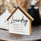 Laundry Room Decor, Washing Drying Putting away House Shaped Wood Sign, Laundry Decor for Farmhouse Home Bathroom