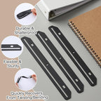 Amabro 24Pcs 3 Hole Magazine Binder Inserts Holders, 3 Ring Binder Strips Sheet Magazine Organizer Accessories Protectors Music Folder Paper Filebook Heavyweight Letter Size 11.81 x 1.14 Inch(Black)