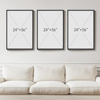 Large Framed Black and White Abstract Wall Art for Living Room, 3 Piece Big Modern Canvas Prints Paintings Artwork for Walls, Minimalist Abstract Art Pictures for Hallway, Office Wall Decor 24x36 In