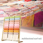 Scarf Display Stand, 10 Tier Metal Scarf Holder Organizer, Freestanding Scarf Rack for Commercial Clothing Retail Store Towel Rack Ties Belt Pants Hanging Rack