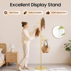 Freestanding Scarf Holder Stand,Spiral Scarf Display Rack,Holder Hijab Stand,Commercial Hijab Organizer,Scarves Rack,Metal Scarf Racks,Hijab Organizer,Belt Pants Hanger for Clothing Store Home (Gold)