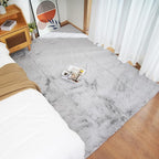 Ghouse Ultra Soft Faux Rabbit Fur Rug 3x5, Machine Washable Area Rugs for Bedroom Fluffy Rugs for Living Room, No-Shedding Carpet Sheepskin Rug Grey
