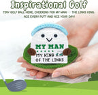 Funny Crochet Golf Ball Accessories, for Dad Husband, Positive Golf Gifts for Him Friends Brothers, Emotional Comfort Golf Presents for Men