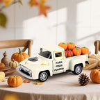 Fall Pumpkin Metal Truck Fall Home Kitchen Decorations with 8 Pcs Plastic Pumpkin, Vintage Farmhouse Tabletop Tiered Tray Decor for Summer Home Kitchen Mantel Shelf Bookshelf Mini Truck Decor