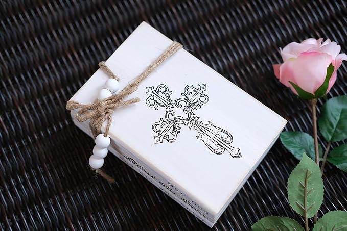 LIVDUCOT Rustic Decorative Coffee Table Books for Home, Wood Book Stack Decor Set of 3, Farmhouse Mantel Decor, Christian Gifts (May God Bless This Home And All Who Enter)
