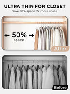 SMARTOR Plastic Hangers 50 Pack, Thin Hangers with 360° Swivel Hook, Non-Velvet Hanger Heavy Duty Clothes Holders for Closet - Durable Adult Hanger, Space Saving Hangars - Gray
