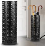 Metal Umbrella Holder - Round Stand Rack Storage Organizer for Home Office Hotel Entryway (5.9x16.5" Black)