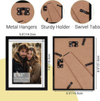 Rempry 6x8 Picture Frame, Display Pictures 5x7 with Mat or 6x8 Without Mat, Wall Hanging or Tabletop Photo Frame with Shatter Resistant Plexiglass, Black, 1 Pack