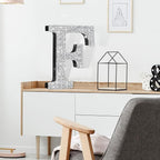 Qunclay 5.7" Silver Crystal Diamond Bling Letters Crushed Diamond Decoration Wooden Glitter Letter with Screw and Hooks Rhinestone Gift for Wedding Y2k Mcbling Bedroom Wall Decor (Letter F)