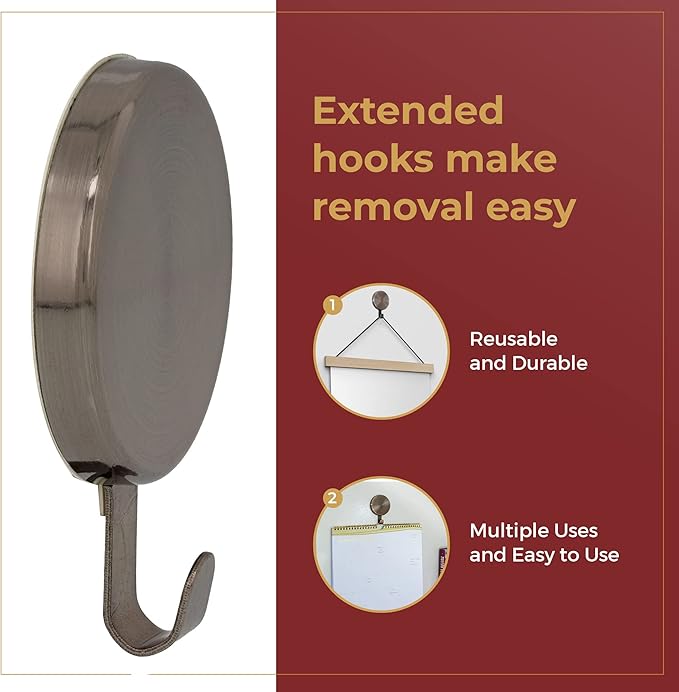 Haute Decor Attract Magnetic Hanger, 1 Pack - Strong Magnet Hook for Metal Doors and Surfaces