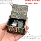 Pursuestar Edelweiss Wind Up Music Box, Vintage Engraved Wood Mechanism Musical Gifts for Birthday Mother's Day Valentine's Day Christmas Thanksgiving