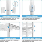 Ulif F7 Garment Rack, Heavy Duty Clothes Rack, Clothing Racks for Hanging Clothes, 6-Tiers Freestanding Portable Closet Storage Rack 58'' W × 14.6'' D × 76.6'' H, Max Load 800 Lbs, White