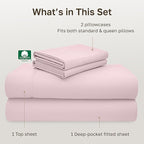 California Design Den - Luxury Full Size Sheet Set - 100% Cotton, 600 Thread Count Deep Pocket Full Size Bed Sheets, Cooling Hotel-Quality Sheets with Sateen Weave - Blush Pink