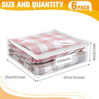 Kikerike Plastic Storage Bags with Easy-Glide Zipper, Pack of 6, Durable Clear Vinyl Zippered Storage Bags for Clothes Sweaters Comforters Blankets Sheets Bedding (10.5 x 10.5 x 2.5 Inch)