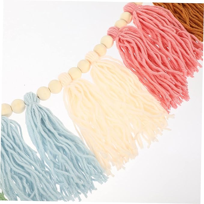 ORFOFE Handmade Bead Yarn Tassel Wall Pendant Chic Decorative Wall Decor for Home Elegant Indoor Adornment Versatile Hanging Decor for Housewarming