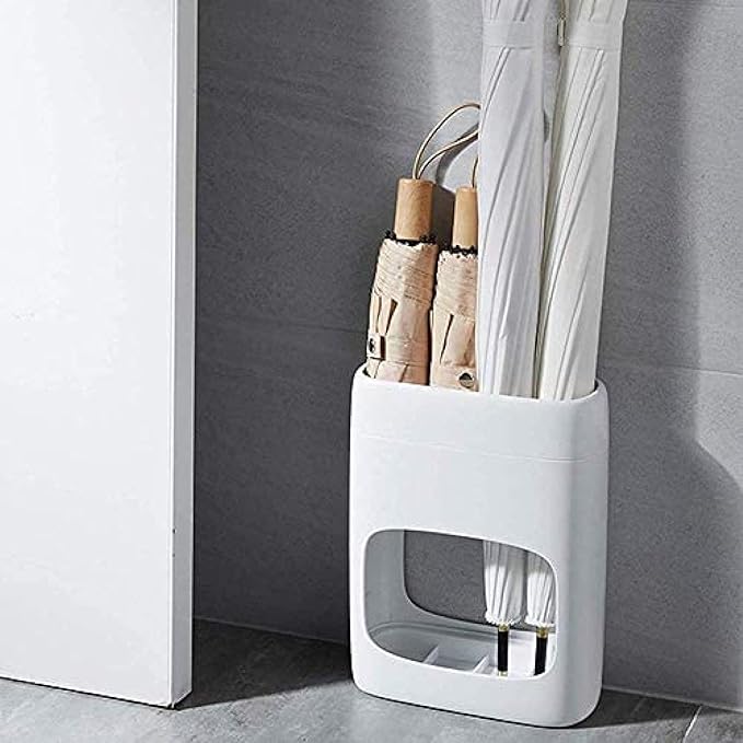 Umbrella Stand, Plastic Umbrella Holder 4 Holes Small Umbrella Rack With Removable Drip Tray For Corridors, Living Rooms, Hallway